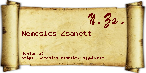 Nemcsics Zsanett névjegykártya